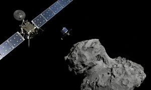 Rosetta and the comet - image from theguardian.com